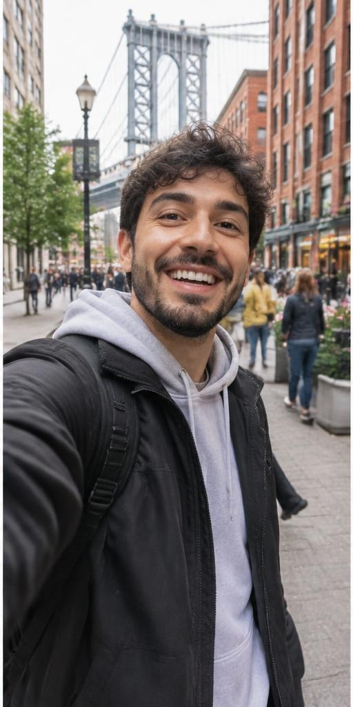 IRL streamer recording himself on a city street